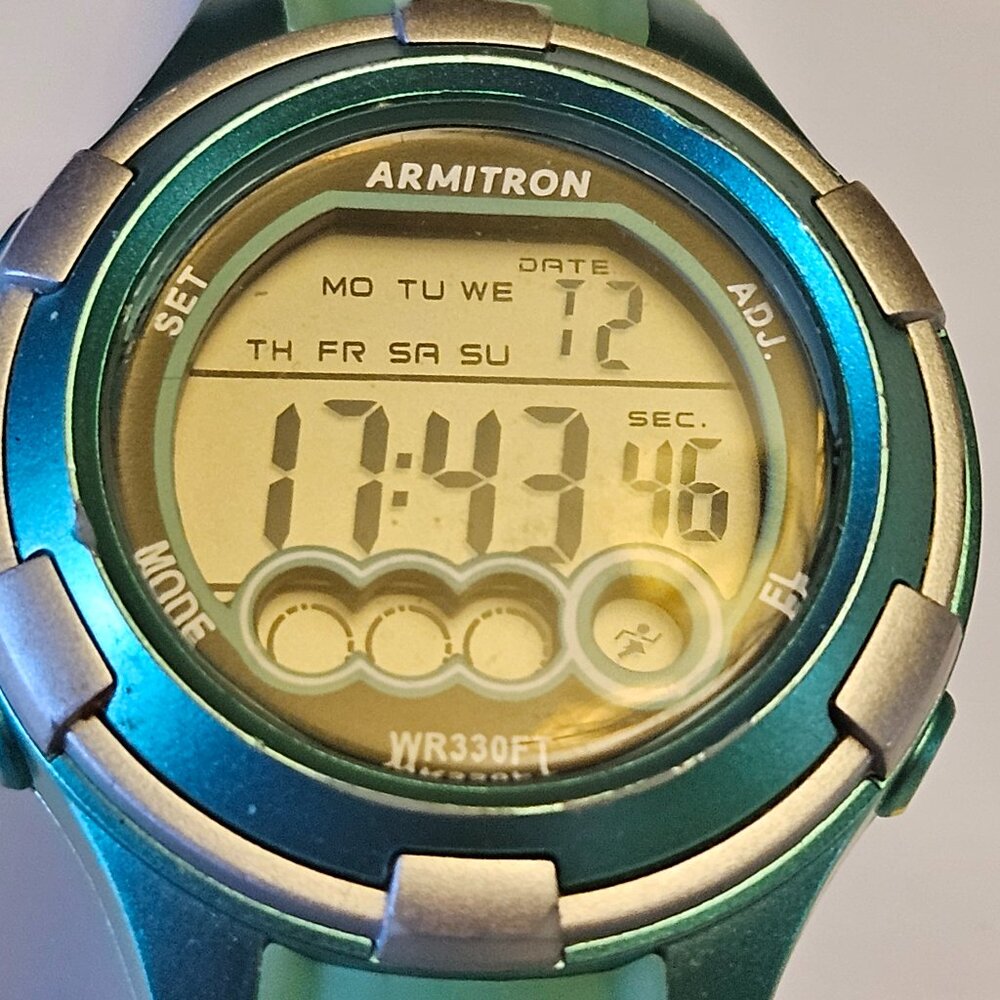 Armitron Pro Sport Digital Watch – Teal & Silver